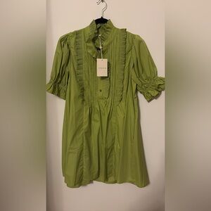 Entro NEW size large pistachio Ruffle Detail Dress